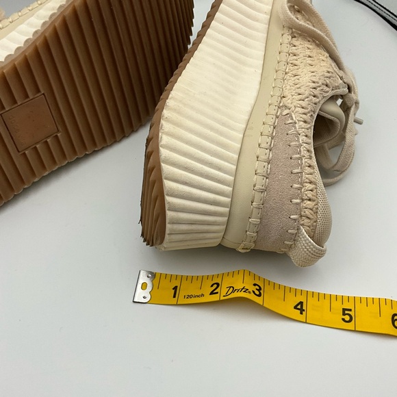 Dolce Vita Sneakers Size 7.5 Cream Textured Crocheted Style Sneakers - Picture 6 of 7